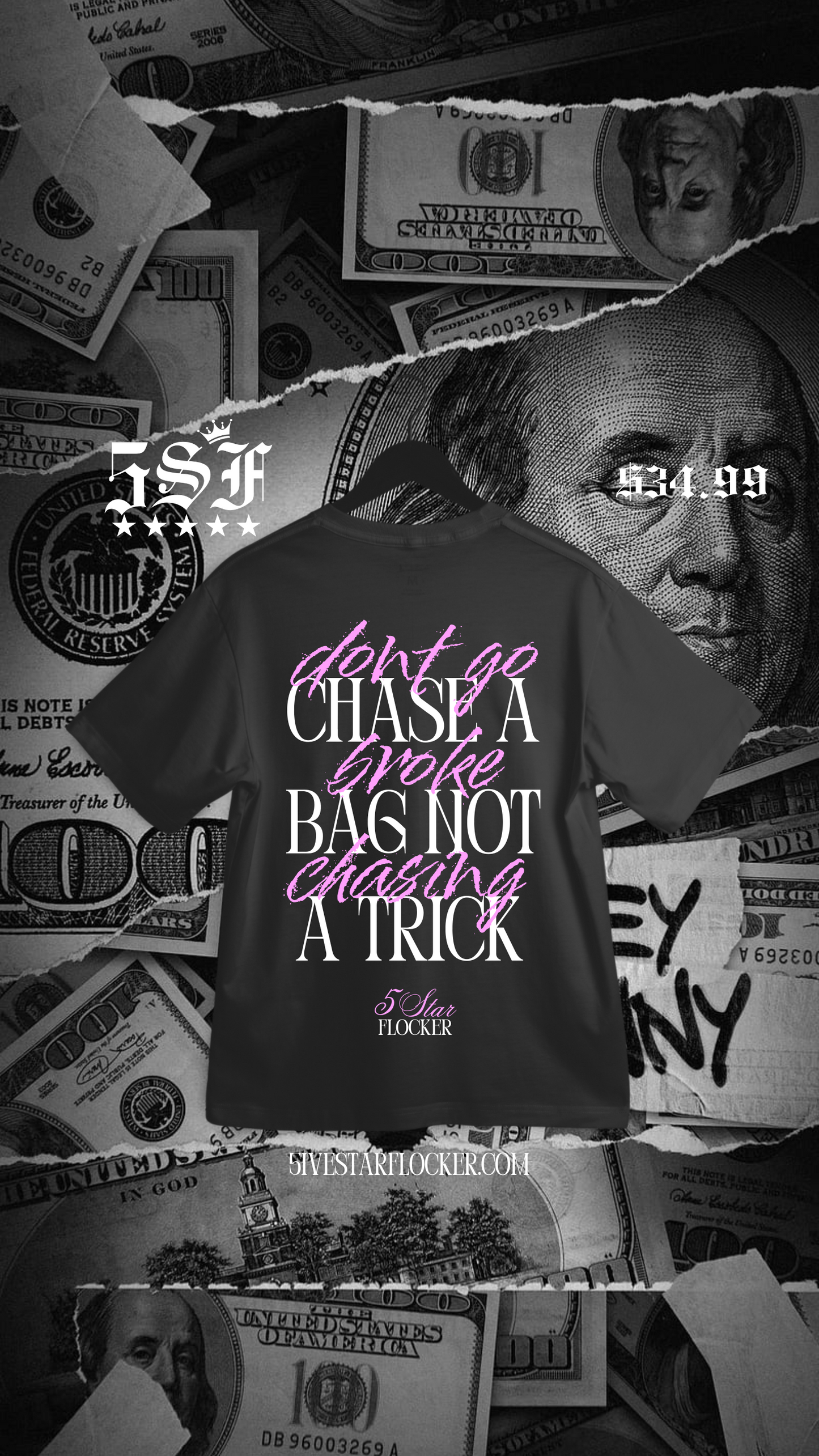 “CHASE A BAG” PINK TEE